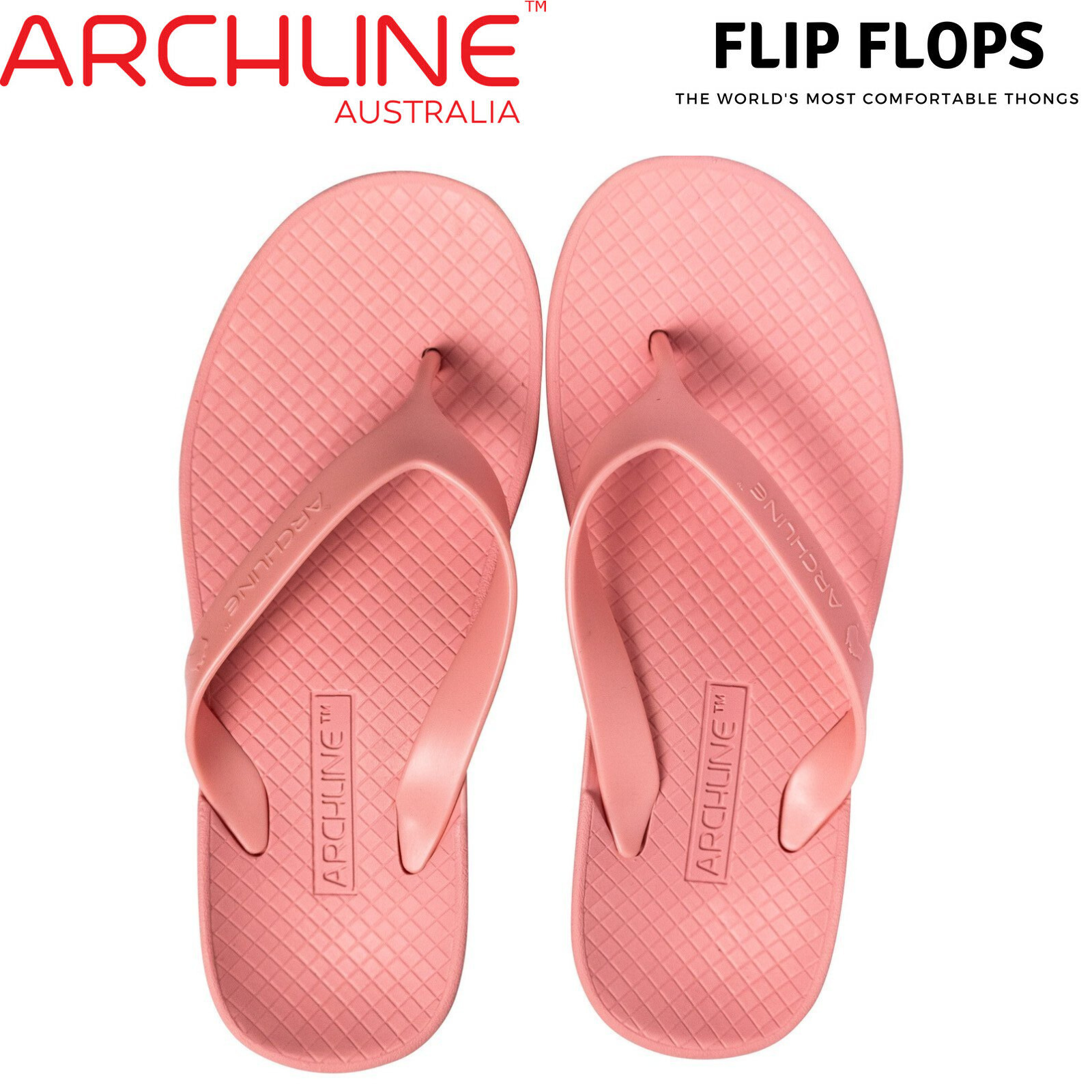 ARCHLINE Orthotic Thongs Arch Support Shoes Flip Flops - Pastel Pink - EUR 41