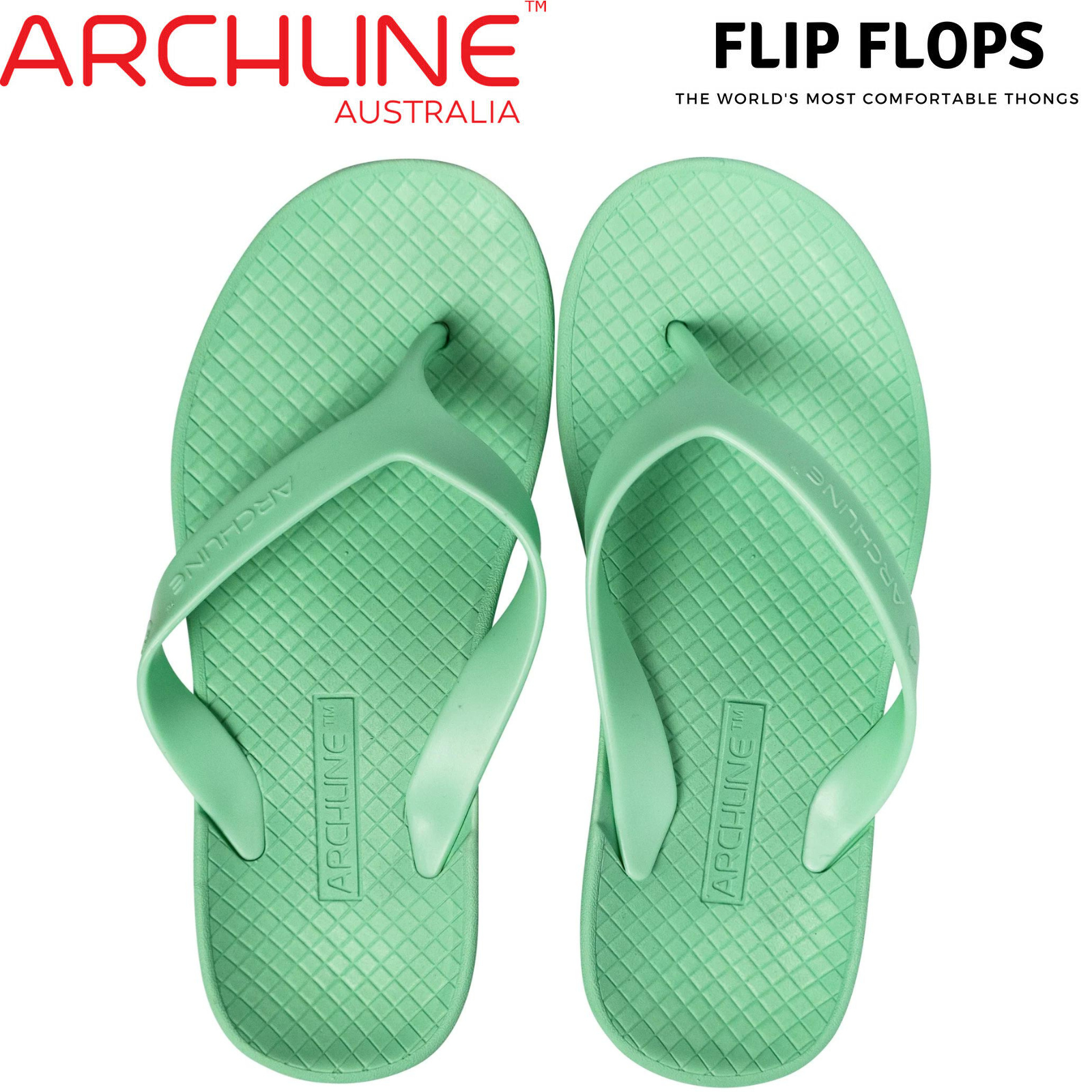ARCHLINE Orthotic Thongs Arch Support Shoes Footwear Flip Flops - Dew Green - EUR 42 V563-ARCH011414-42