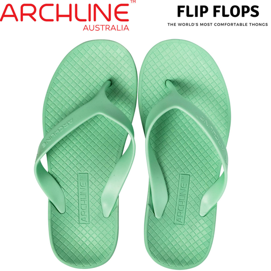 ARCHLINE Orthotic Thongs Arch Support Shoes Footwear Flip Flops - Dew Green - EUR 42 V563-ARCH011414-42