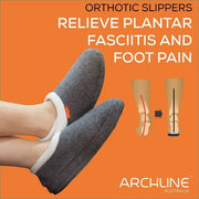 ARCHLINE Orthotic Slippers CLOSED Arch Scuffs Orthopedic Moccasins Shoes in Charcoal Marle - EUR 46