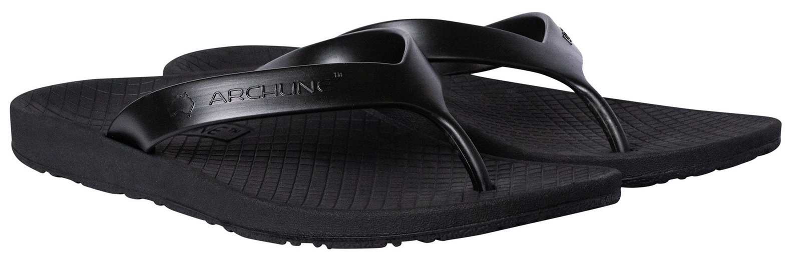 ARCHLINE Orthotic Thongs Arch Support Shoes Footwear Flip Flops Orthopedic - Black/Black - EUR 42