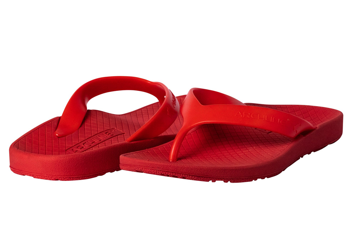 ARCHLINE Orthotic Thongs Arch Support Shoes Footwear Flip Flops Orthopedic - Red/Red - EUR 44 V563-ARCHLINE-THNGS-RED-RED-44