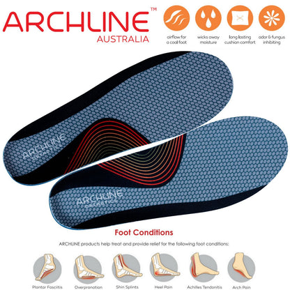 ARCHLINE Orthotics Insoles Balance Full Length Arch Support Pain Relief - EUR 47 V563-ARO160-47