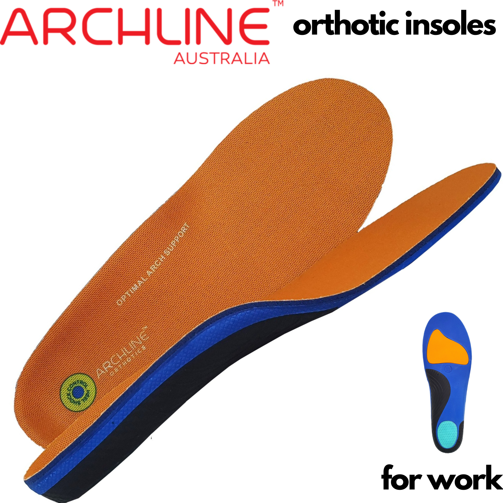 Archline Active Orthotics Full Length Arch Support Pain Relief Insoles - For Work - S (EU 38-39) V563-ARO210-S