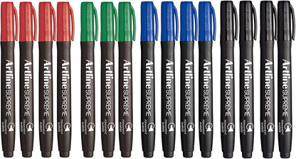 Artline Supreme Permanent Markers - Assorted Colours 15 pack V563-ARTLINE-ASSTD