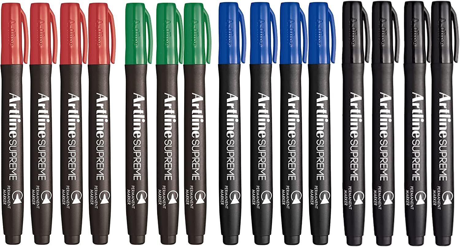 2x 15pcs (30pcs Total) Artline Supreme Permanent Markers - Assorted Colours V563-ARTLINE-ASSTD-2PCS