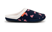 ARCHLINE Orthotic Slippers Slip On Scuffs Pain Relief Moccasins - Navy with Hearts - EUR 35 (Womens US 4) V563-AS302-35