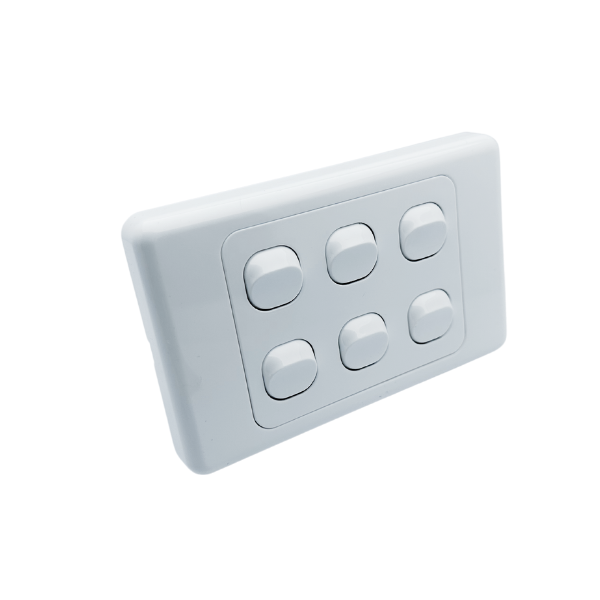 6 Gang Wall Plate Electricity Switch V563-AS312-1PK