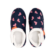 ARCHLINE Orthotic Slippers CLOSED Arch Scuffs Moccasins Pain Relief in Navy Hearts - EUR39 V563-AS401-NVYHRT-39