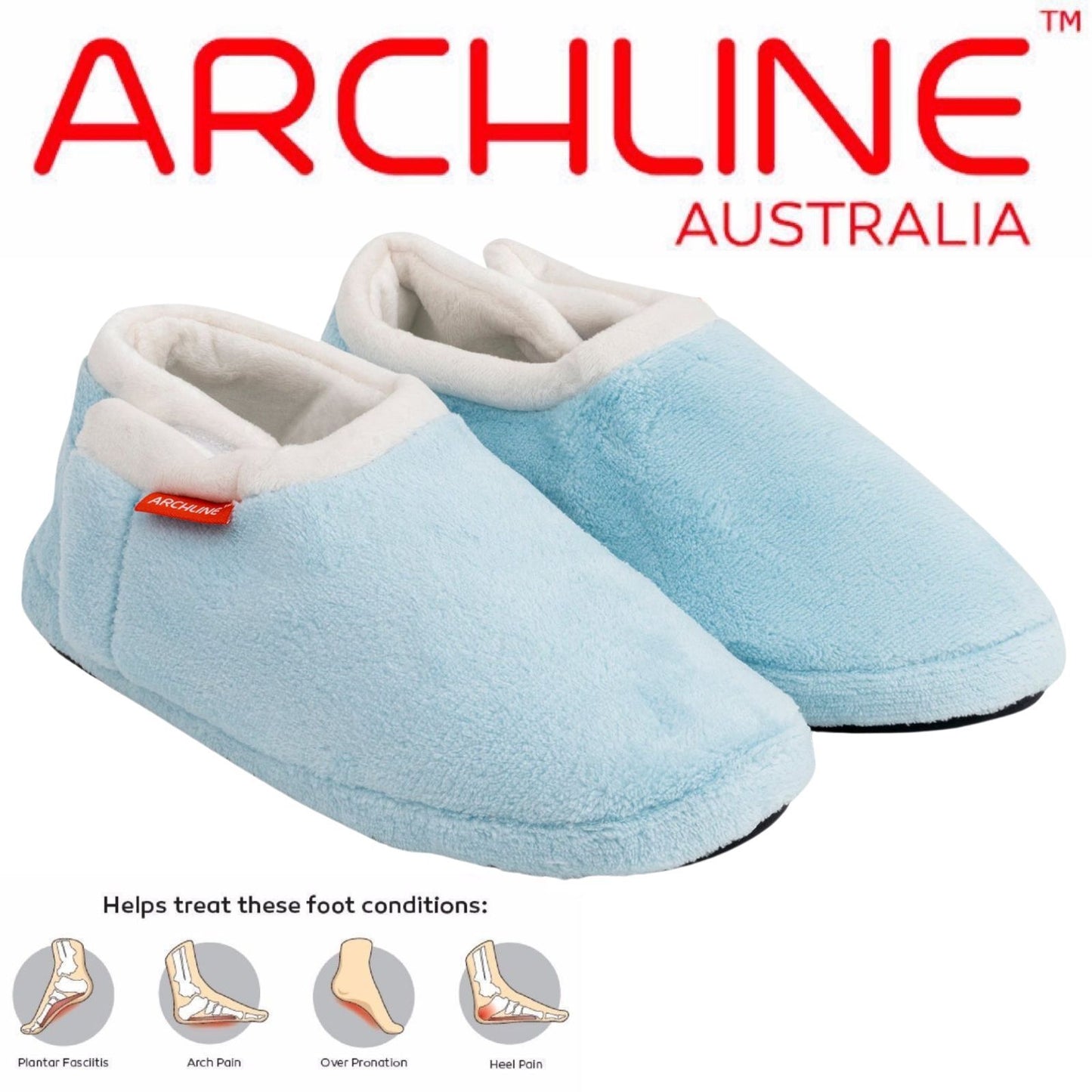ARCHLINE Orthotic Slippers Closed Scuffs Pain Relief Moccasins - Sky Blue - EUR 42 V563-AS601-SKYBLUE-42