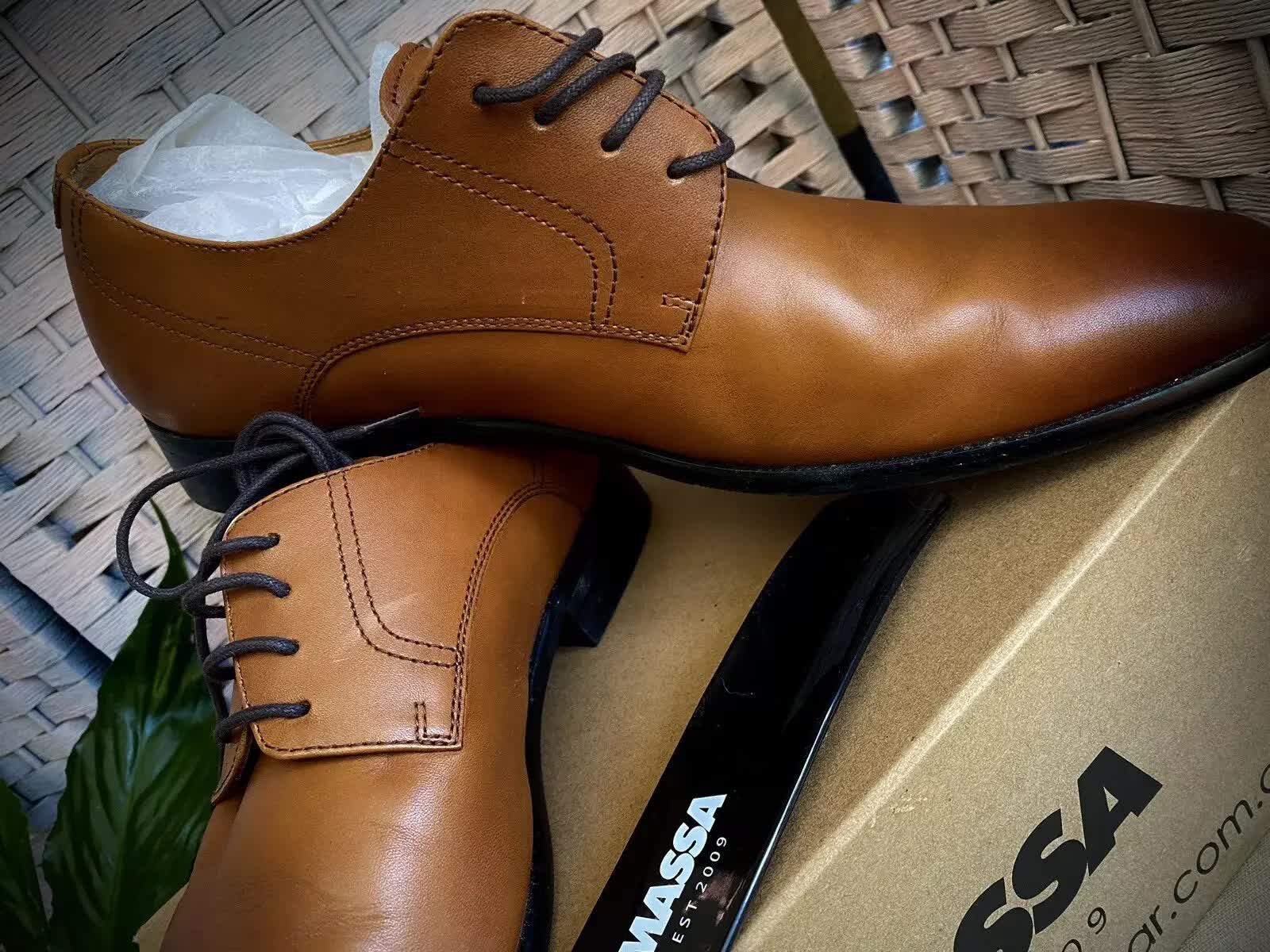 Massa Ascoli Leather Derby Dress Lace Up Shoes Wedding Business Formal in Tan - UK 10 V563-ASCOLI-TAN-UK10