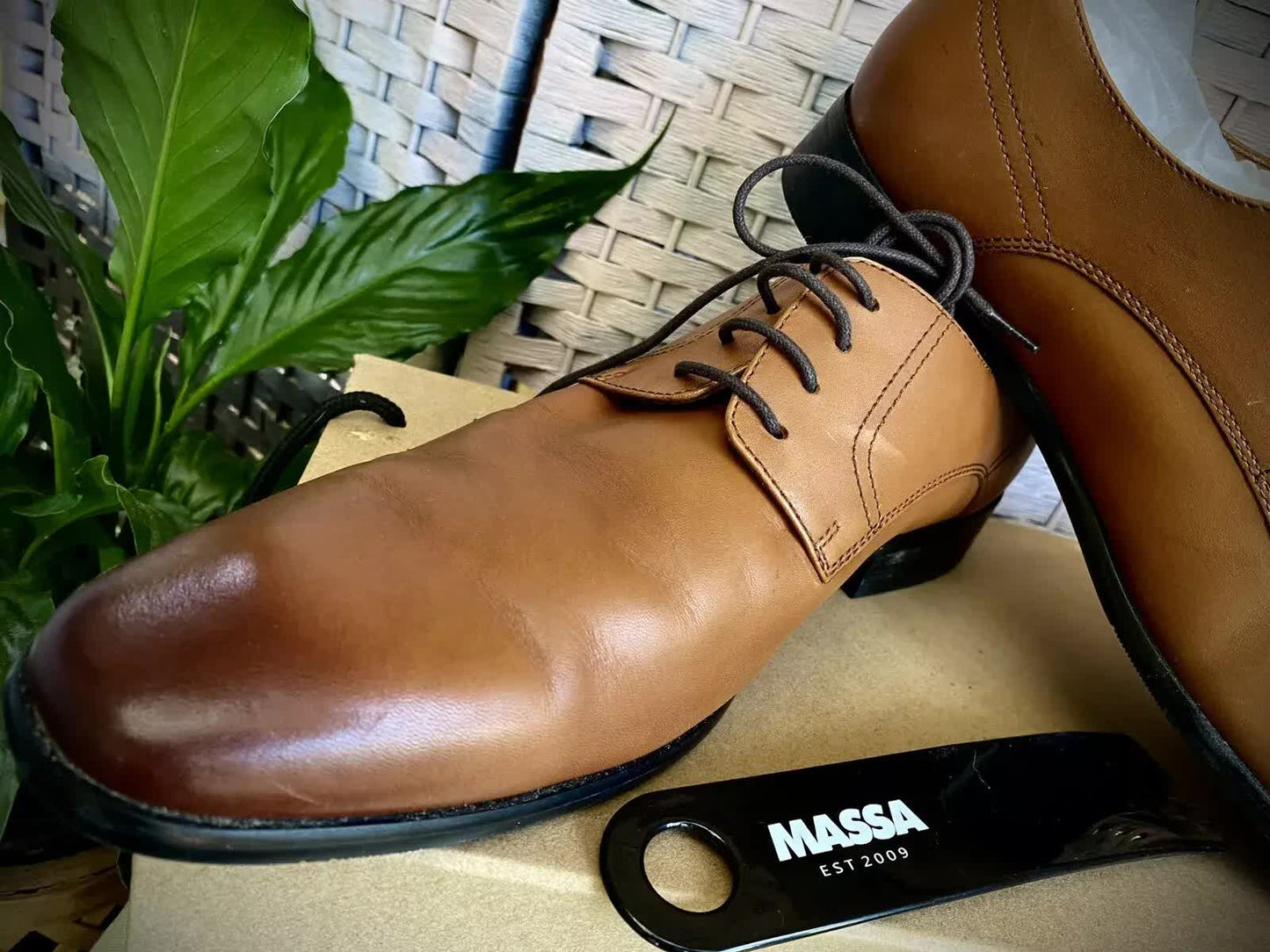 Massa Ascoli Leather Derby Dress Lace Up Shoes Wedding Business Formal in Tan - UK 11 V563-ASCOLI-TAN-UK11