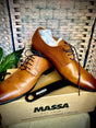 Massa Ascoli Leather Derby Dress Lace Up Shoes Wedding Business Formal in Tan - UK 8 V563-ASCOLI-TAN-UK8