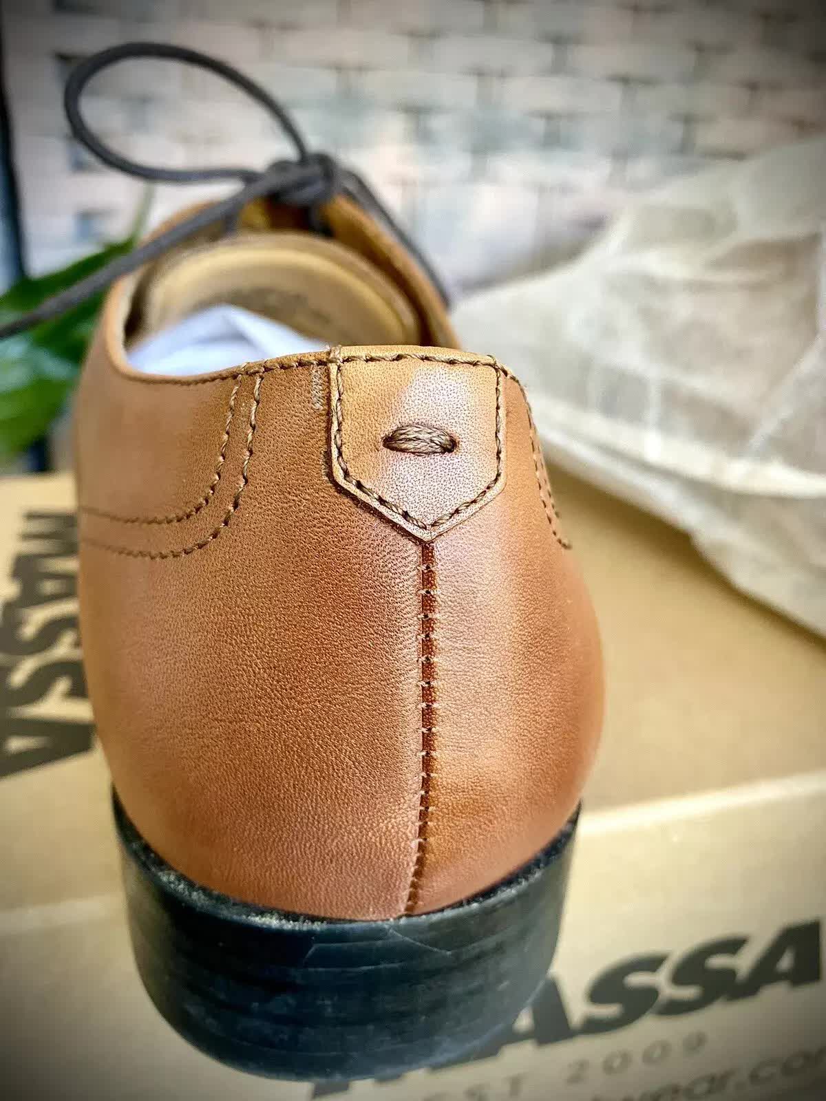 Massa Ascoli Leather Derby Dress Lace Up Shoes Wedding Business Formal in Tan - UK 9 V563-ASCOLI-TAN-UK9