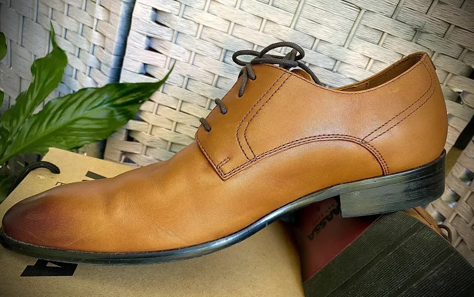 Massa Ascoli Leather Derby Dress Lace Up Shoes Wedding Business Formal in Tan - UK 9 V563-ASCOLI-TAN-UK9
