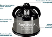 Any Sharp Pro Worlds Best Knife Sharpener for Knives Blades Scissors V563-ASKSPRO