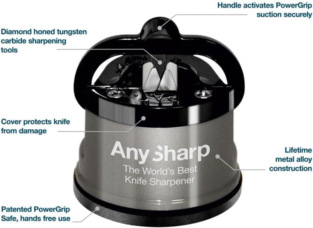 Any Sharp Pro Worlds Best Knife Sharpener for Knives Blades Scissors V563-ASKSPRO