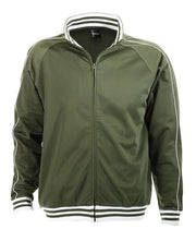 Identitee Mens Varsity Track Suit Top Jacket Jumper Long Sleeve - Army Green - XXX-Large (Plus Size) V563-B06-ARMY-3XL