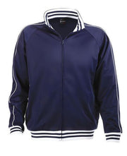 Identitee Mens Varsity Track Suit Top Jacket Jumper Long Sleeve - Navy Blue - XXX-Large (Plus Size) V563-B06-NVY-3XL