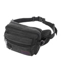LARGE CANVAS BUM BAG Wallet Waist Pouch Travel Pocket Belt Storage in Black V563-B2005-BLACK
