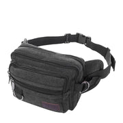 LARGE CANVAS BUM BAG Wallet Waist Pouch Travel Pocket Belt Storage in Black V563-B2005-BLACK