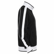Identitee Mens Varsity Track Jacket Warm Winter Tracksuit Top Zip - Black/White - 3XL