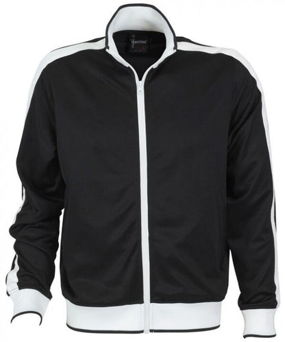 Identitee Mens Varsity Track Jacket Warm Winter Tracksuit Top Zip - Black/White - 3XL V563-B29-BKWH-3XL