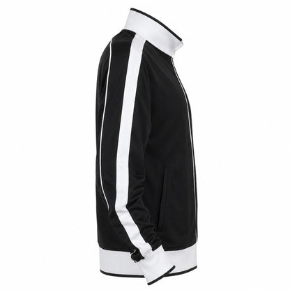 Identitee Mens Varsity Track Jacket Warm Winter Tracksuit Top Zip - Black/White - L V563-B29-BKWH-L