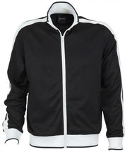 Identitee Mens Varsity Track Jacket Warm Winter Tracksuit Top Zip - Black/White - XXL