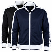 Identitee Mens Varsity Track Jacket Warm Winter Tracksuit Top Zip - Navy/White - XL