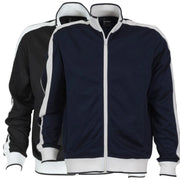 Identitee Mens Varsity Track Jacket Warm Winter Tracksuit Top Zip - Navy/White - XL