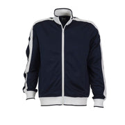 Identitee Mens Varsity Track Jacket Warm Winter Tracksuit Top Zip - Navy/White - XL