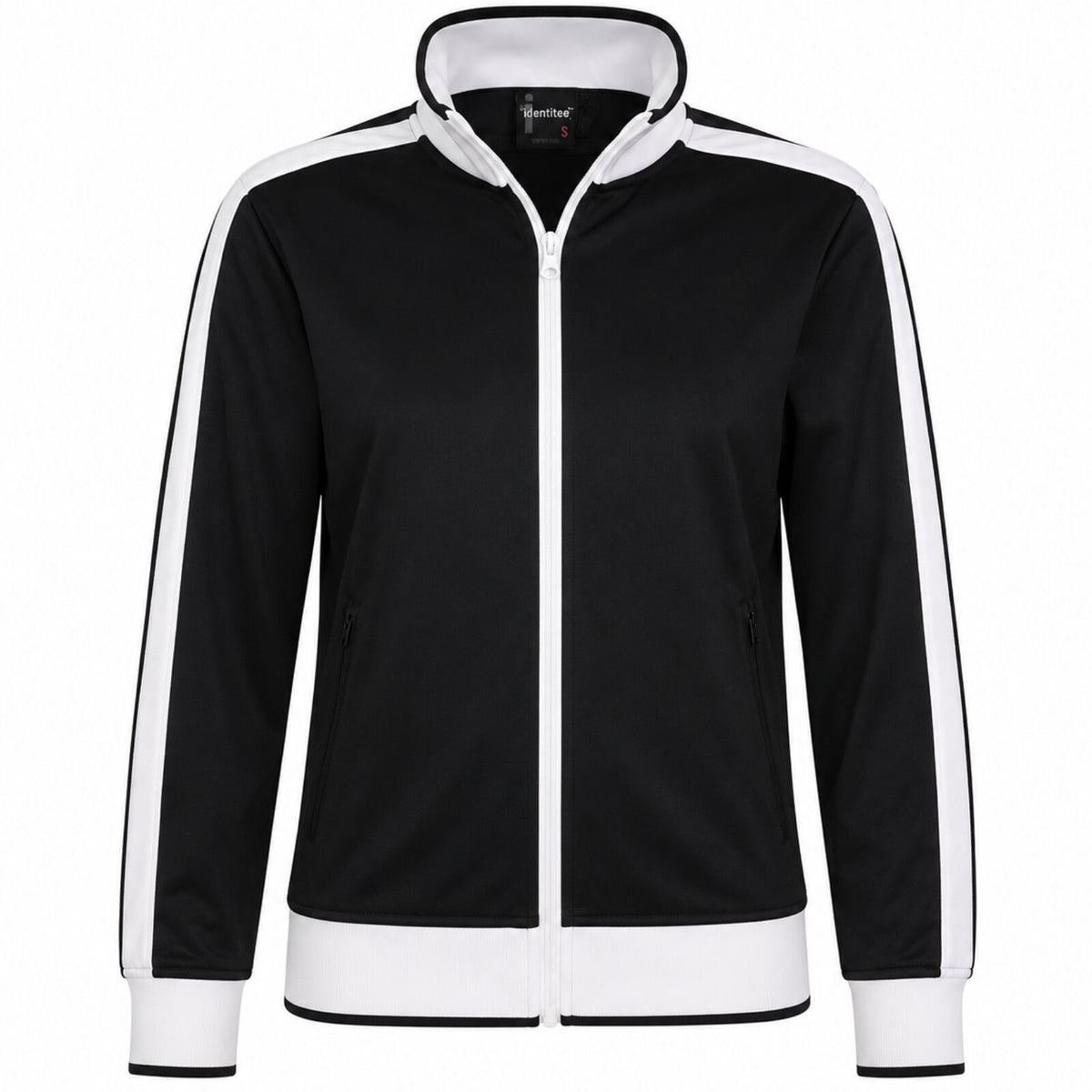 Track Top Jacket Full Zip Tracksuit Varsity Jumper Warm Winter - Black/White - L (14-16) V563-B30-BKWH-L