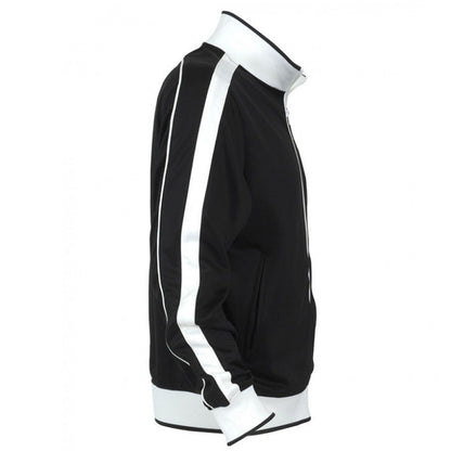Track Top Jacket Full Zip Tracksuit Varsity Jumper Warm Winter - Black/White - L (14-16) V563-B30-BKWH-L