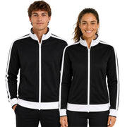 Track Top Jacket Full Zip Tracksuit Varsity Jumper Warm Winter - Black/White - S (6-8) V563-B30-BKWH-S