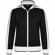 Track Top Jacket Full Zip Tracksuit Varsity Jumper Warm Winter - Black/White - S (6-8) V563-B30-BKWH-S