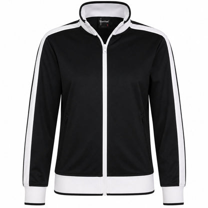 Track Top Jacket Full Zip Tracksuit Varsity Jumper Warm Winter - Black/White - S (6-8) V563-B30-BKWH-S