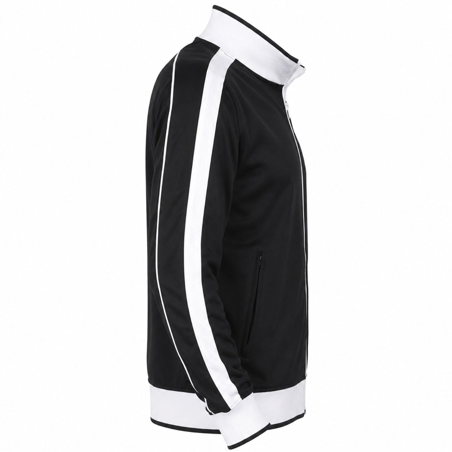 Track Top Jacket Full Zip Tracksuit Varsity Jumper Warm Winter - Black/White - XL (18-20) V563-B30-BKWH-XL