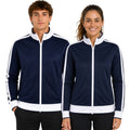 Track Top Jacket Full Zip Tracksuit Varsity Jumper Warm Winter - Navy/White - M (10-12) V563-B30-NAWH-M