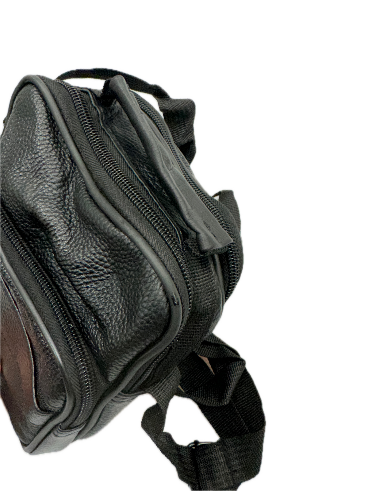 Small Genuine Leather Messenger Bag Shoulder Travel Satchel Crossbody Sling V563-B4002N-BLACK