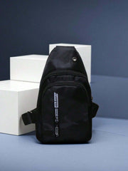 Mens Crossbody Sling Casual Chest Bag in Black V563-B527