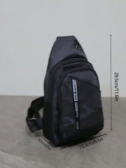 Mens Crossbody Sling Casual Chest Bag in Black V563-B527