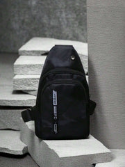 Mens Crossbody Sling Casual Chest Bag in Black V563-B527