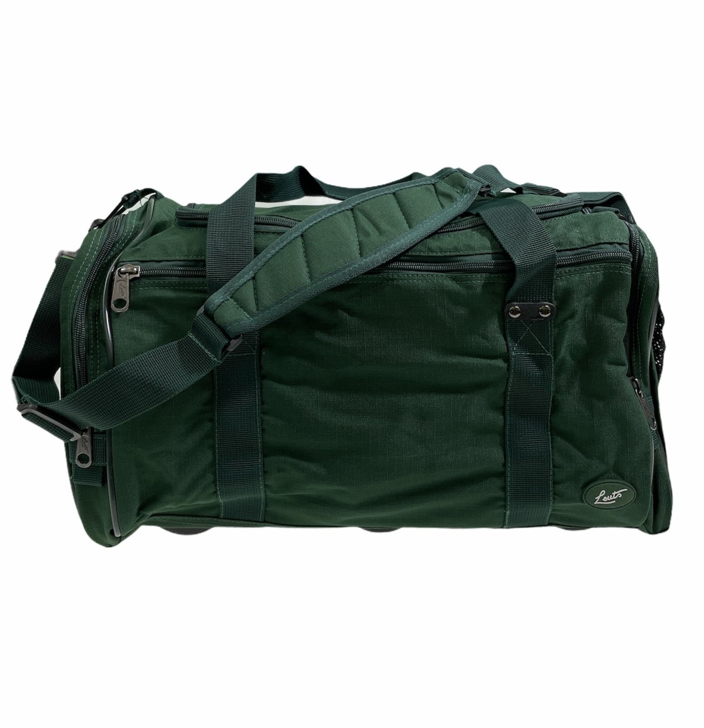 44L Foldable Duffel Bag Travel Gym Sports DZip Top Shoulder Strap - Bottle Green V563-B8115-BOTTLE