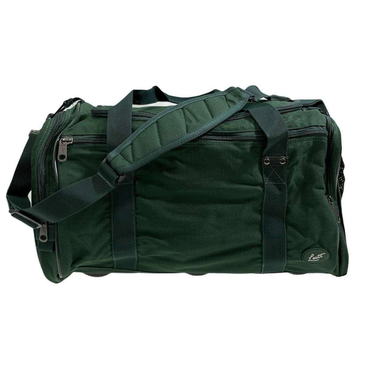 44L Foldable Duffel Bag Travel Gym Sports DZip Top Shoulder Strap - Bottle Green V563-B8115-BOTTLE