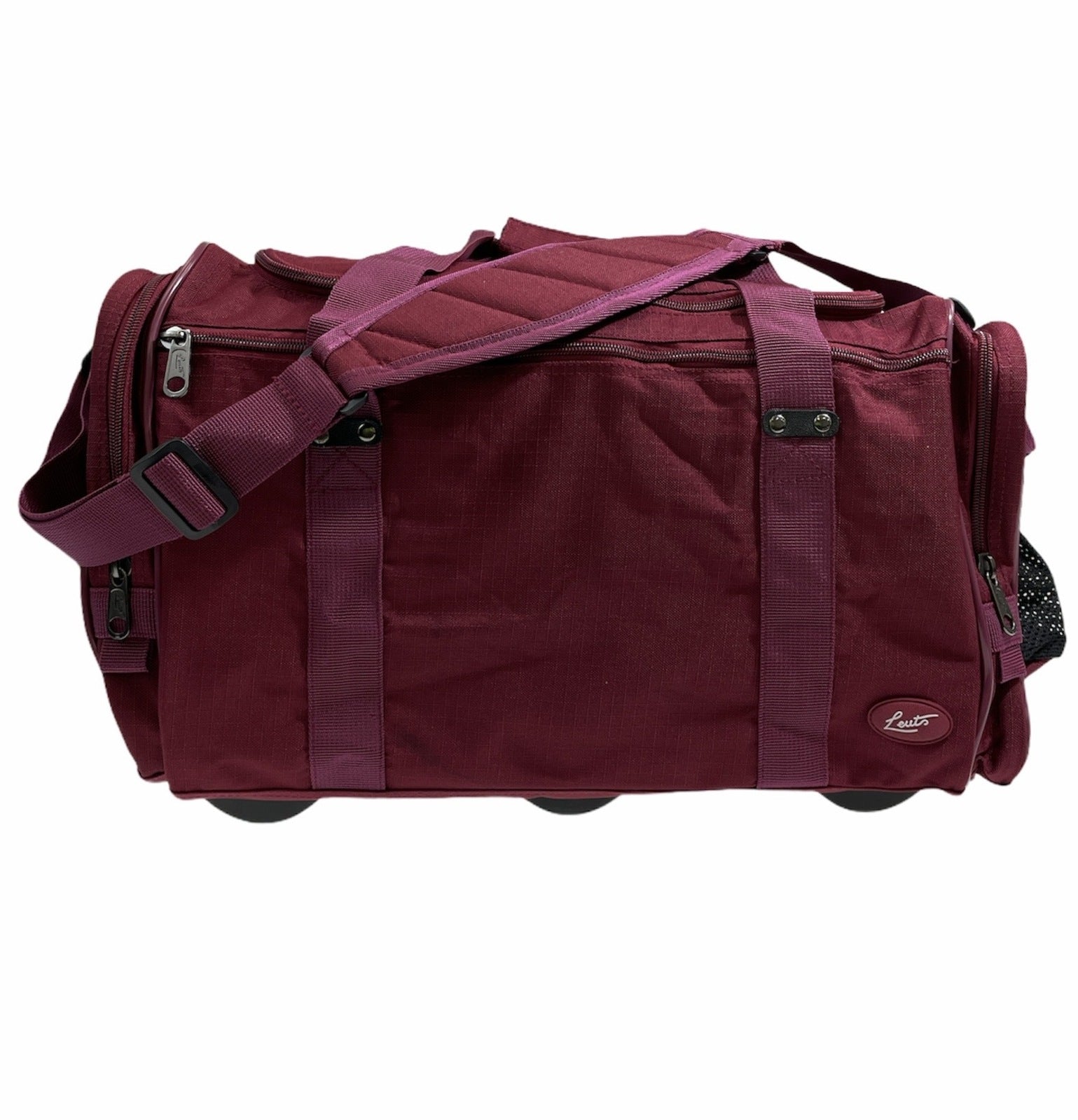 44L Foldable Duffel Bag Travel Gym Sports D-Zip Top Shoulder Strap - Maroon V563-B8115-MAROON