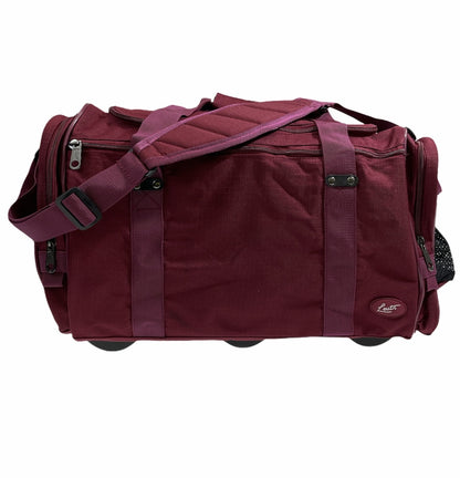 44L Foldable Duffel Bag Travel Gym Sports D-Zip Top Shoulder Strap - Maroon V563-B8115-MAROON
