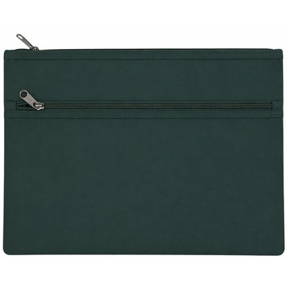 Leuts Jumbo Pencil Case Zip Large Capacity Pen Pouch Compartments - Bottle Green V563-B8118-BOTTLE