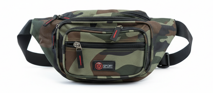 Canvas CAMO BUM BAG Camouflage Waist Travel Belt Wallet Money Security Zips V563-B9901025