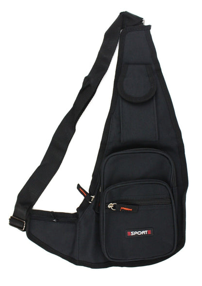 Black Crossbody Bag Sling Shoulder Bag Chest Travel Sport Backpack Pack V563-B990429